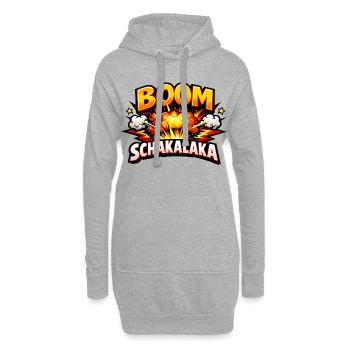 Boom Schakalaka Comic Spruch mit Explosion - Hoodie-Kleid - Grau meliert - Vorne