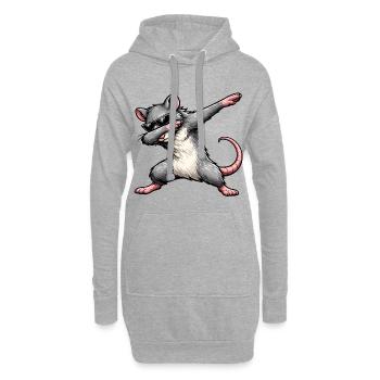 Dabbing Ratte - Hoodie-Kleid - Grau meliert - Vorne