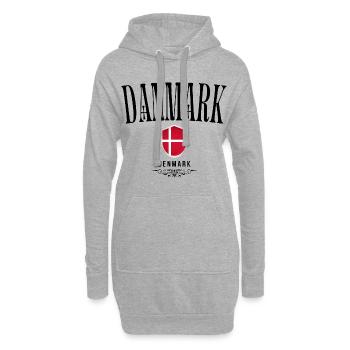 Orgueil danois, drapeau du Danemark - Sweat-shirt à capuche long Femme - gris chiné - Devant