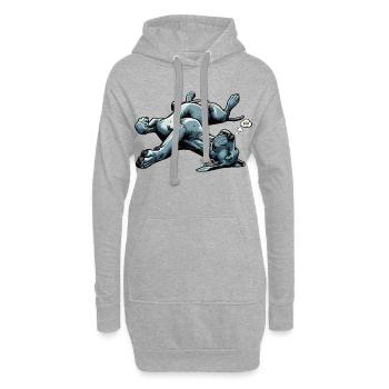 Deutsche Dogge Doggen Doggenbesitzer Doggenfan - Hoodie-Kleid - Grau meliert - Vorne
