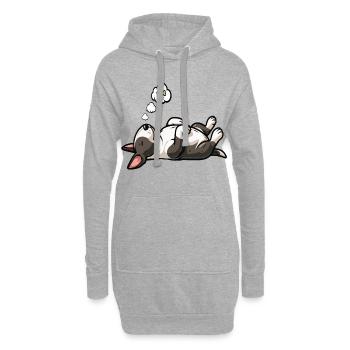 Miniatur Bullterrier Bully Bullterrierbesitzer - Hoodie-Kleid - Grau meliert - Vorne