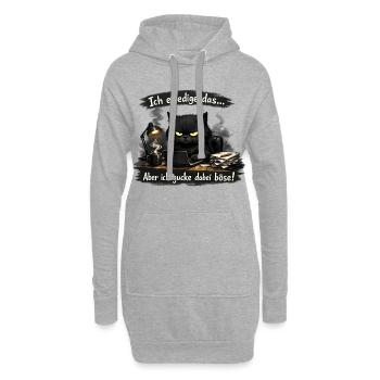 Ich mach das aber ich gucke dabei böse Katze - Hoodie-Kleid - Grau meliert - Vorne