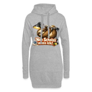 nen Scheiss muss ich frecher Spruch - Hoodie-Kleid - Grau meliert - Vorne