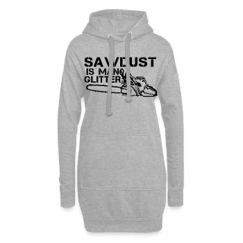 La sciure est une chemise pailletée d’homme - Sweat-shirt à capuche long Femme - gris chiné - Devant