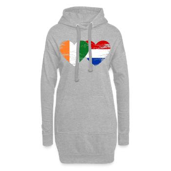 Drapeau de la Côte d’Ivoire Pays-Bas utilisé - Sweat-shirt à capuche long Femme - gris chiné - Devant