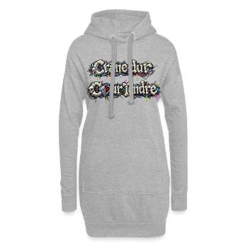 CyberFusion - Crâne dur Cœur tendre - Sweat-shirt à capuche long Femme - gris chiné - Devant