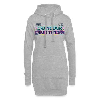 Cyber Japan - Crâne dur Cœur tendre - Sweat-shirt à capuche long Femme - gris chiné - Devant