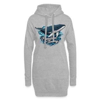 Freedom for Timmy – Wal und Wellen - Hoodie-Kleid - Grau meliert - Vorne