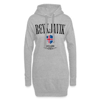 Souvenir Reykjavik, design élégant Reykjavik - Sweat-shirt à capuche long Femme - gris chiné - Devant
