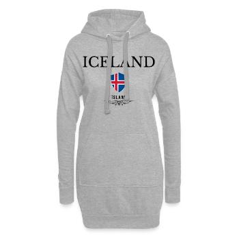 Drapeau de l’Islande, fierté islandaise - Sweat-shirt à capuche long Femme - gris chiné - Devant