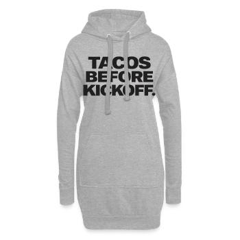 Tacos Before Kickoff. - Hoodie-Kleid - Grau meliert - Vorne