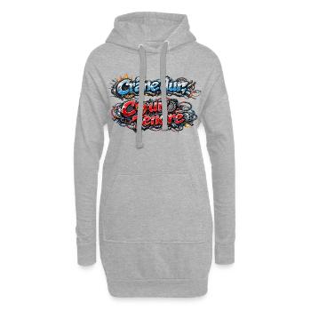CyberMecanik - Crâne dur Coeur tendre - Sweat-shirt à capuche long Femme - gris chiné - Devant