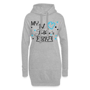 Premier bébé de la fête des pères - Sweat-shirt à capuche long Femme - gris chiné - Devant