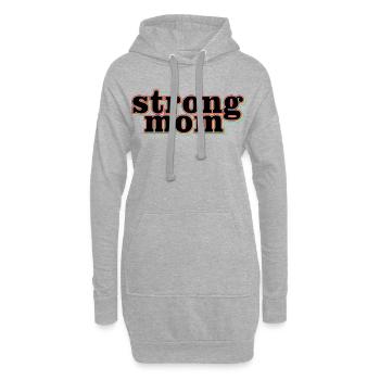 Starke Mama Mutter Power Fitness Gym Kunst - Hoodie-Kleid - Grau meliert - Vorne