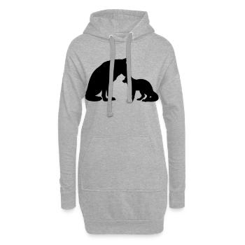T-Shirt Loup Famille – Wolf Family Bond - Hoodie-Kleid - Grau meliert - Vorne