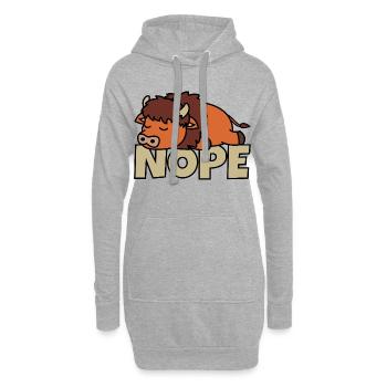Nope Not Today Faulpelz Fauler Bison Wisent - Hoodie-Kleid - Grau meliert - Vorne