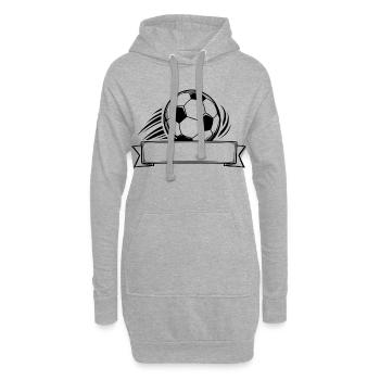 Bannière de badge de football - Sweat-shirt à capuche long Femme - gris chiné - Devant