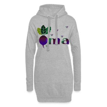Grand-mère Jardinière - Betterave - Sweat-shirt à capuche long Femme - gris chiné - Devant