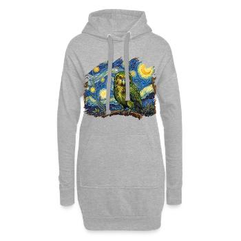 Nuit Kakapo Perroquet de Nouvelle-Zélande Kakapo Oiseau Étoilé - Sweat-shirt à capuche long Femme - gris chiné - Devant
