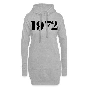 1972 Vintage 1972 Retro 1972 Anniversaire 1972 - Sweat-shirt à capuche long Femme - gris chiné - Devant