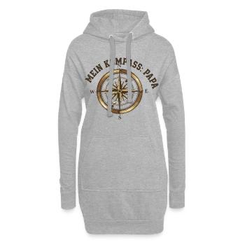 Vatertag Papa Geschenk Wandern Reisen Campen Zelt - Hoodie-Kleid - Grau meliert - Vorne
