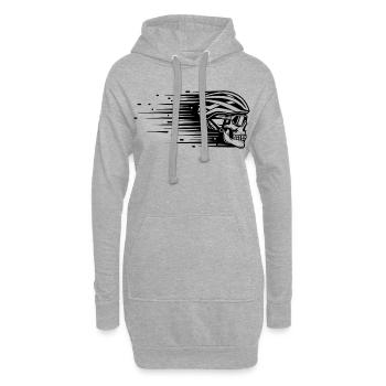 Skull Fahrrad MTB Mountainbike Rennrad Design - Hoodie-Kleid - Grau meliert - Vorne