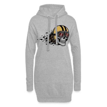 Skull Fahrrad MTB Mountainbike Rennrad Design - Hoodie-Kleid - Grau meliert - Vorne