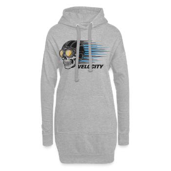 Skull Fahrrad MTB Mountainbike Rennrad Design - Hoodie-Kleid - Grau meliert - Vorne