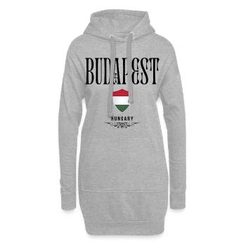 Budapester Souvenir, elegantes Design Budapest - Hoodie-Kleid - Grau meliert - Vorne