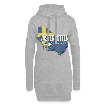 Västerbotten in Schweden Provinz mit Landkarte - Hoodie-Kleid - Grau meliert - Vorne
