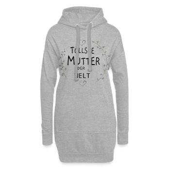 Tollste Mutter der Welt - Hoodie-Kleid - Grau meliert - Vorne