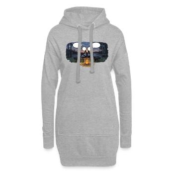 Savo Guys Duo 17 Freundesabend am Lagerfeuer - Hoodie-Kleid - Grau meliert - Vorne