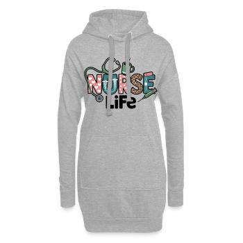 Krankenschwester Life Geschenk Geschenkidee - Hoodie-Kleid - Grau meliert - Vorne