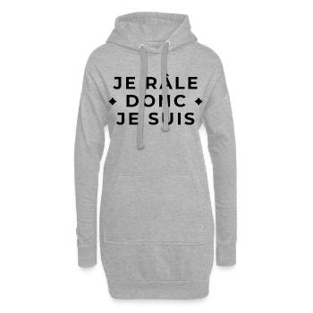 Je Râle Donc Je Suis - Humour Français - Sweat-shirt à capuche long Femme - gris chiné - Devant