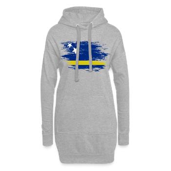 Curacao Flagge used - Hoodie-Kleid - Grau meliert - Vorne