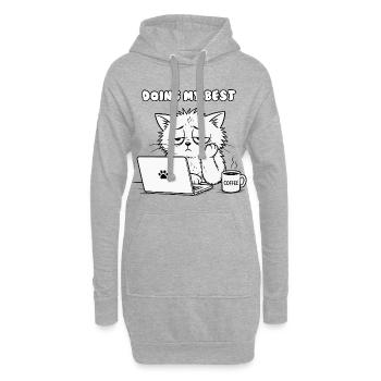 Katzige Büro Motivation - Hoodie-Kleid - Grau meliert - Vorne
