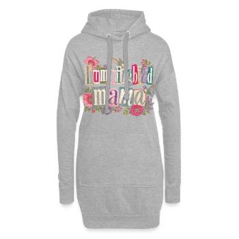 Rubinkehlige Kolibris Mama Mama - Hoodie-Kleid - Grau meliert - Vorne