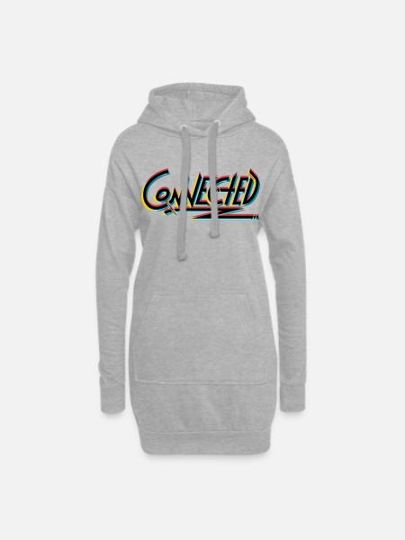 Connected_black_prism - Hoodie Dress - heather grey