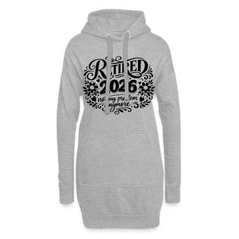 Retraite 2026 Plus Mon Problème Humour - Sweat-shirt à capuche long Femme - gris chiné - Devant