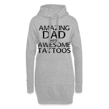 Erstaunlicher Vater mit tollen Tattoos – lustiges Geschenk - Hoodie-Kleid - Grau meliert - Vorne