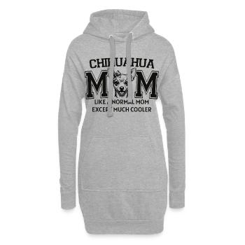 Chihuahua-Mama Hundeliebhaber Niedliche Welpenkunst - Hoodie-Kleid - Grau meliert - Vorne