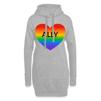 Allié Gay Fierté LGBT Alliances - Sweat-shirt à capuche long Femme - gris chiné - Devant