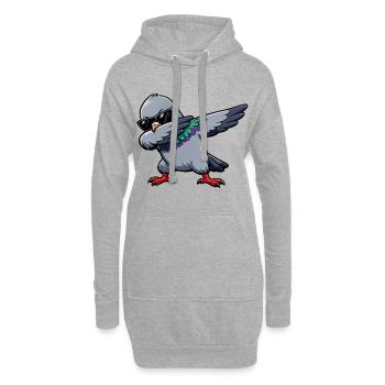 Pigeon à tamponnage - Sweat-shirt à capuche long Femme - gris chiné - Devant