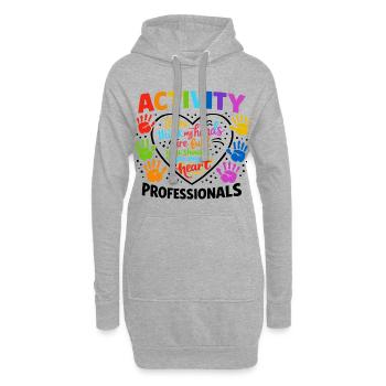 Activity Professionals Herz Bunte Handabdrücke Des - Hoodie-Kleid - Grau meliert - Vorne