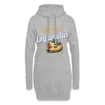 Empanada Snack Vintage Espagne Rétro Dumplings - Sweat-shirt à capuche long Femme - gris chiné - Devant
