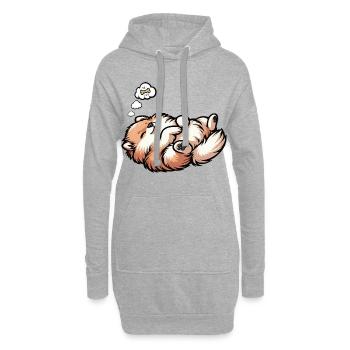 Poméranien Poméranien Spitz Chien Miniature Spitz Holder - Sweat-shirt à capuche long Femme - gris chiné - Devant