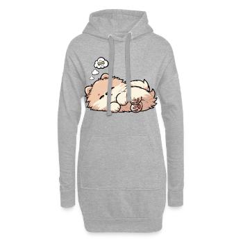 Poméranien Poméranien Spitz Chien Miniature Spitz Holder - Sweat-shirt à capuche long Femme - gris chiné - Devant