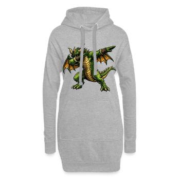 Ernsthafter Dabbing Drache - Hoodie-Kleid - Grau meliert - Vorne