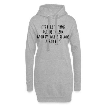 Humour Sarcasme Pensée Créative Drôle - Sweat-shirt à capuche long Femme - gris chiné - Devant