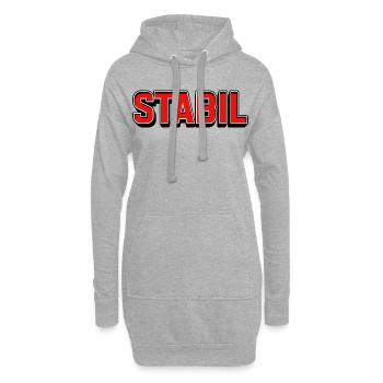 Lettrage en blocs rouge vif stable - Sweat-shirt à capuche long Femme - gris chiné - Devant